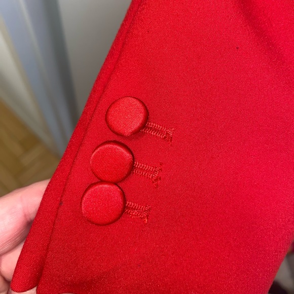 Red Zara Tuxedo Jacket with button detail - Picture 2 of 5
